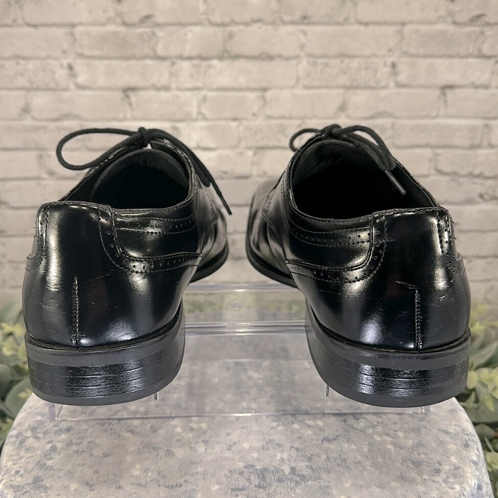 Stacy Adams - Black Leather Semi-Round Cap-Toe Dress Oxfords Mens 12M🖤VGUC - Picture 8 of 13